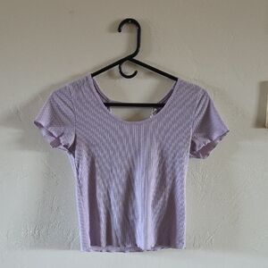 Lavender Ribbed Women's Crop Top
